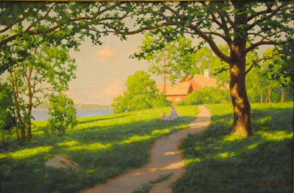 Children In Summer Landscape by Johan Krouthén