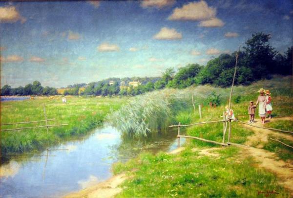 Children In Summer Landscape by Johan Krouthén