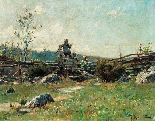 Children On The Fence by Johan Krouthén