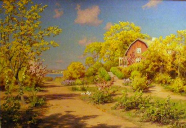 Cottage In Autumn by Johan Krouthén