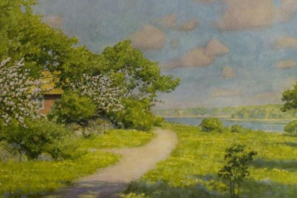 Cottage With Fruit Trees by Johan Krouthén