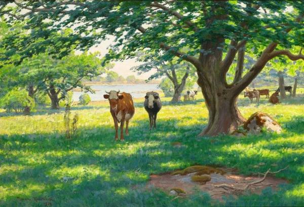 Cows In Summer by Johan Krouthén