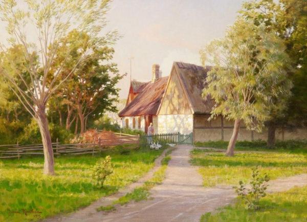 Feeding Geese by Johan Krouthén