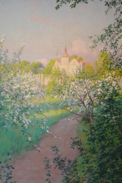 Flowering Fruit Trees At Berga by Johan Krouthén