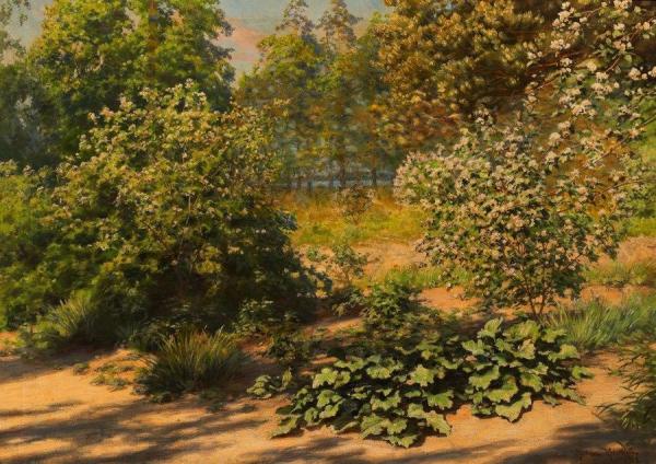 Flowering Shrubs In The Garden by Johan Krouthén