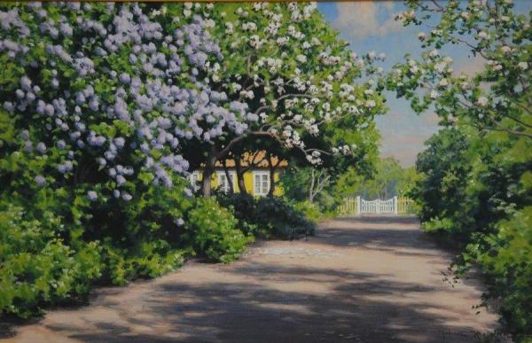 Garden With Lilacs by Johan Krouthén