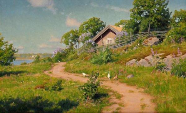 House With Lilacs by Johan Krouthén