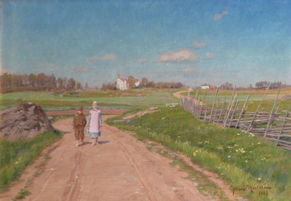 Landscape In Berga by Johan Krouthén Oil Painting Reproductions