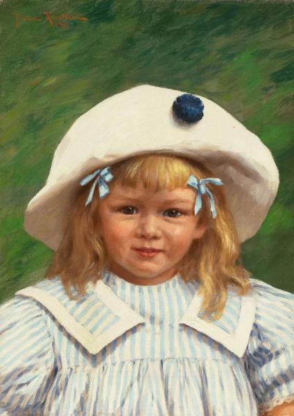 Portrait Of Gerty Svanlund by Johan Krouthén