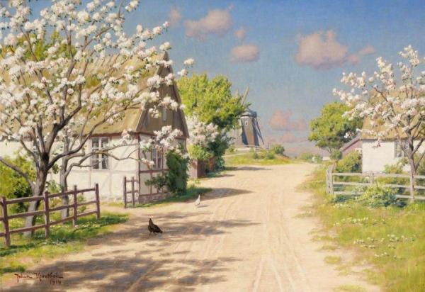 Summer Landscape With Fruit Trees by Johan Krouthén