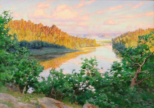 Sunlit Landscape by Johan Krouthén