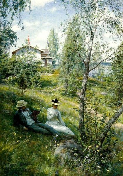 Villa Björkbacken In Summer by Johan Krouthén