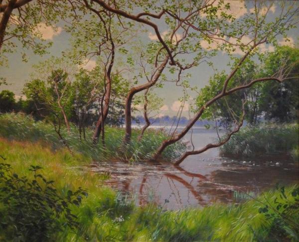 Waterscape by Johan Krouthén Oil Painting Reproductions