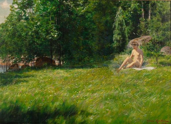 Woman On A Hill by Johan Krouthén