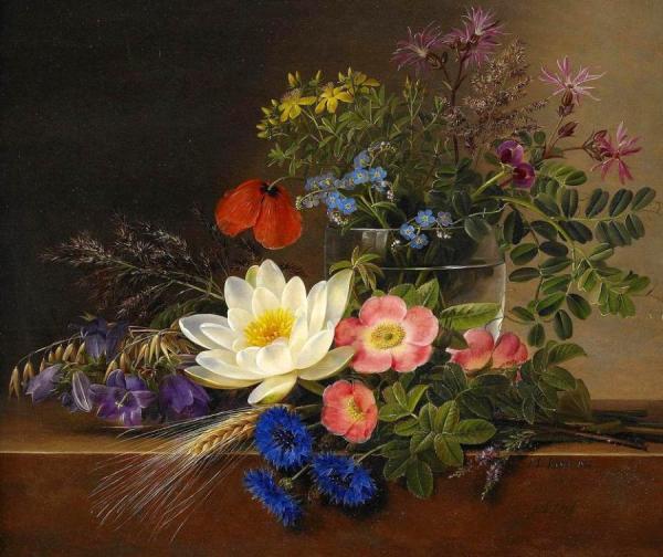 Still-life With Flowers by Johan Laurentz Jensen