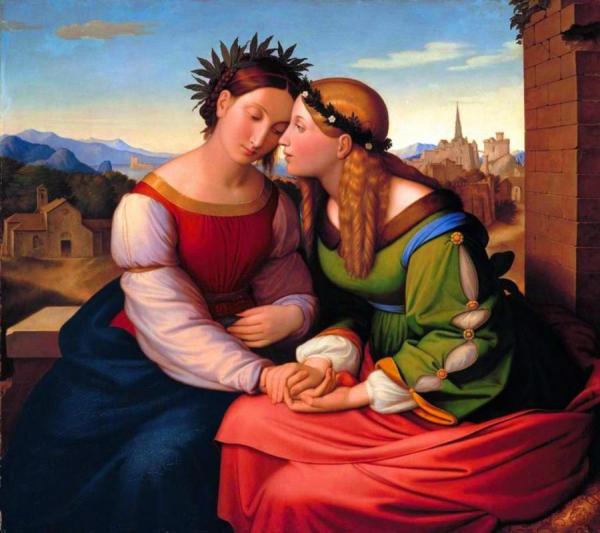 Germania And Italia by Johann Friedrich Overbeck Oil Painting Reproductions