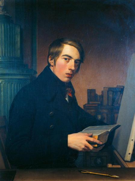 Self Portrait Showing Bible by Johann Friedrich Overbeck Oil Painting Reproductions