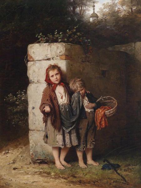 Johann Georg Mayer Von Bremen Bettelnde Kinder,1880