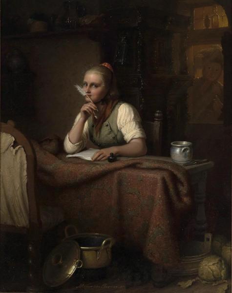 Der Brief 1851 by Johann Georg Mayer Von Bremen