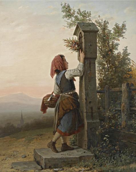 On The Way Home by Johann Georg Mayer Von Bremen