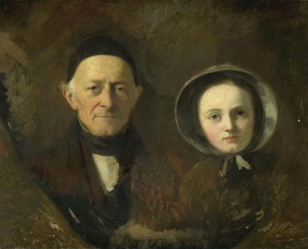 Portrait Of Johann Joseph Hermann And Ida Schwartze by Johann Georg Schwartze