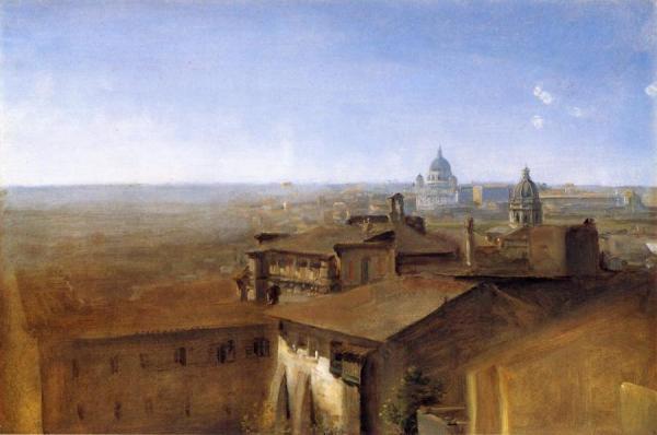 Three Views Of Rome From The Villa Malta: View Of St. Peter's by Johann Georg Von Dillis