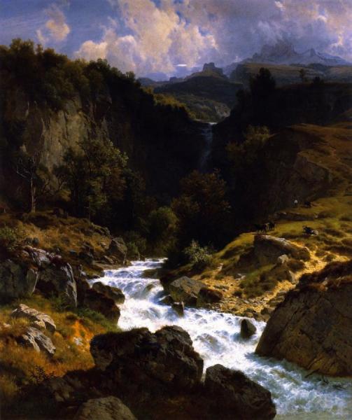 At The Foot Of The Mittaghorns by Johann Gottfried Steffan