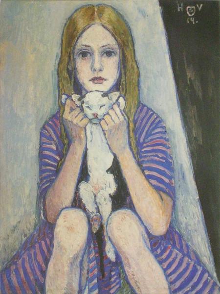 Johann Heinrich Vogeler Girl With Cat