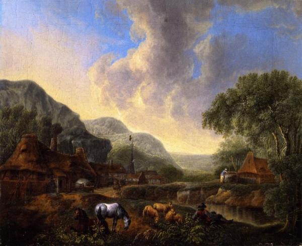 An Idealized Country Scene by Johann Jacob Schalch