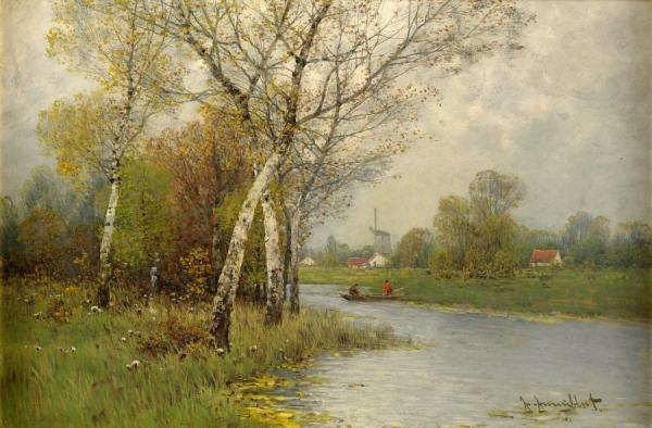 Summer Landscape With Fishermen by Johann Jungblut