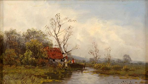 Summer Landscape With River by Johann Jungblut