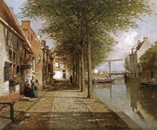 Canal To Oudewater by Johannes Christiaan Karel Klinkenberg