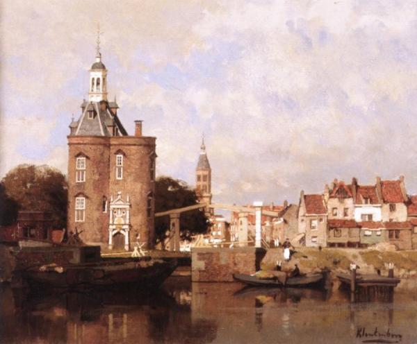 The Port Of Enkhuizen by Johannes Christiaan Karel Klinkenberg