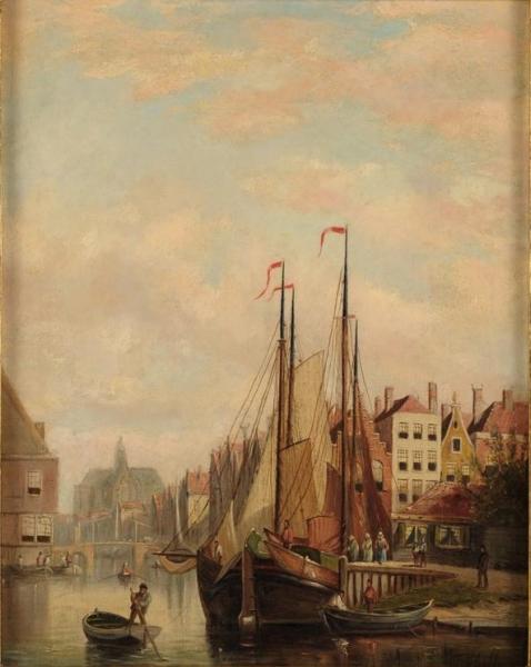Dutch City View by Johannes Frederik Hulk