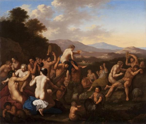 Johannes Van Haensbergen A Bacchanal In An Extensive Landscape