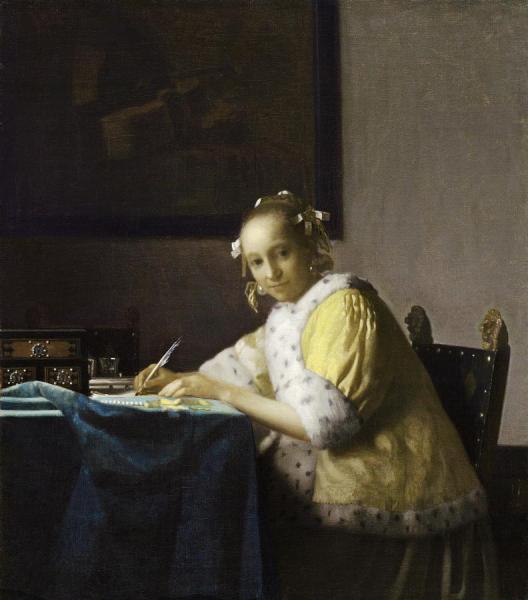 Johannes Vermeer A Lady Writing A Letter