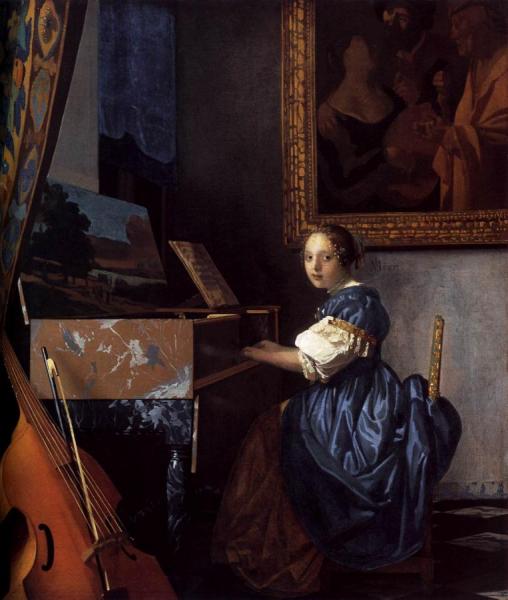 Lady Seated At A Virginal by Johannes Vermeer