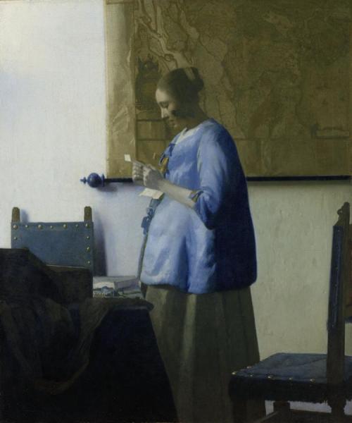 Woman In Blue Reading A Letter by Johannes Vermeer Oil Painting Reproductions