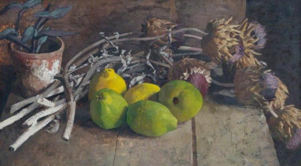 Artichokes And Cathay Quinces by John Arthur Malcolm Aldridge