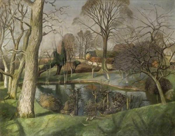 Beslyn's Pond, Great Bardfield by John Arthur Malcolm Aldridge