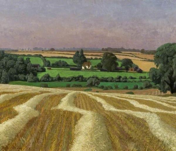 Stubble Field, Thaxted by John Arthur Malcolm Aldridge