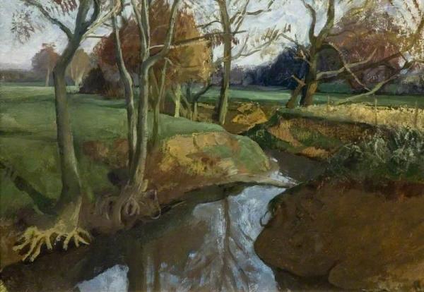 The River Pant Near Sculpin's Bridge by John Arthur Malcolm Aldridge