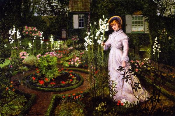 The Rector's Garden: Queen Of The Lilies by John Atkinson Grimshaw