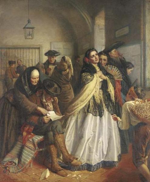 A Spanish Post Office by John Bagnold Burgess Oil Painting Reproductions