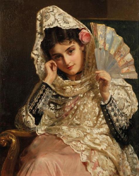 Feliciana, A Spanish Beauty by John Bagnold Burgess Oil Painting Reproductions