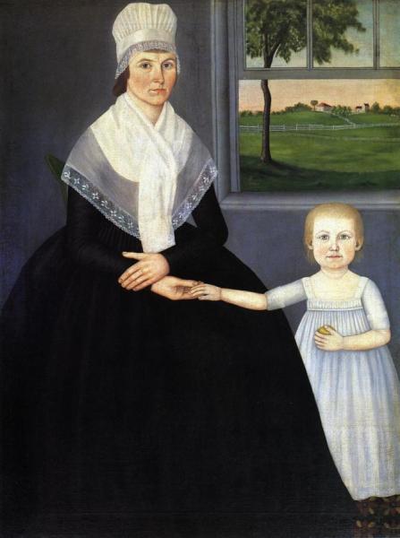 Lucy Knapp Mygatt And Her Son George by John Brewster Jr.
