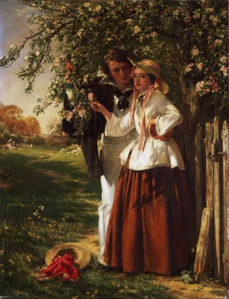 Lovers Under A Blossom Tree by John Callcott Horsley