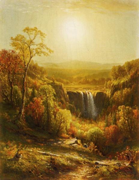 Sunset, Kaaterskill Falls by John Carleton Wiggins