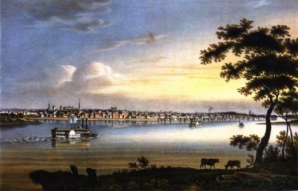 Southeast View Of St. Louis From The Illinois Shore by John Caspar Wild