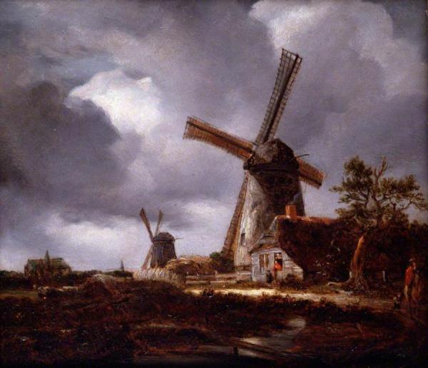Landscape With Windmills Near Haalem (after Jacob Van Ruisdael) by John Constable